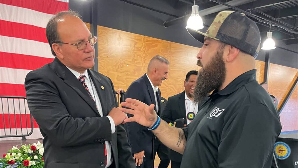 Choctaw Nation Chief Gary Batton and Q Actual app creator, Aaron Quinonez