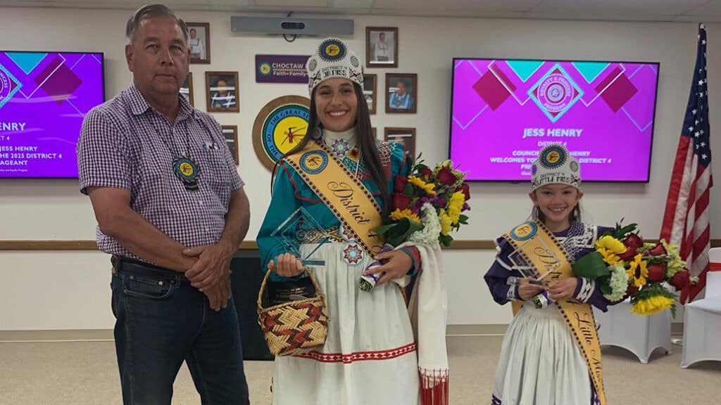 Two Choctaw princesses and their councilman.