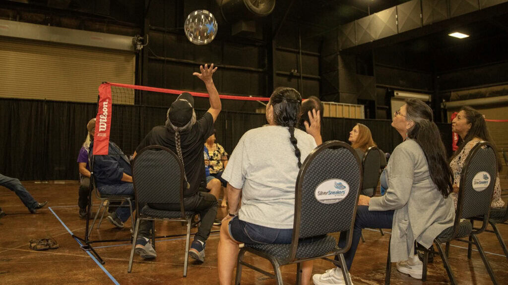 Choctaw seniors play chair volleyball