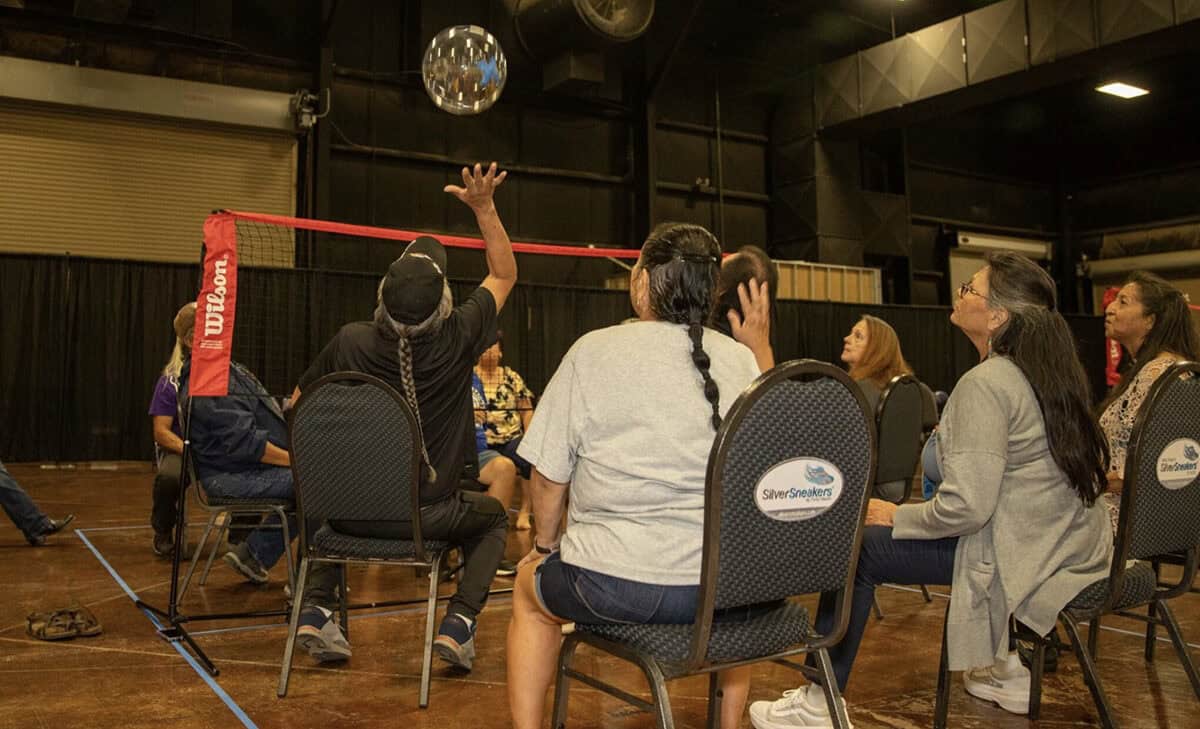 Choctaw seniors play chair volleyball