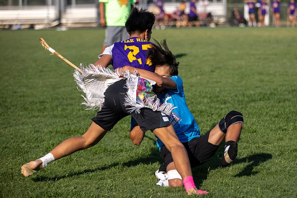 Stickball action shot from World Series of Stickball game.