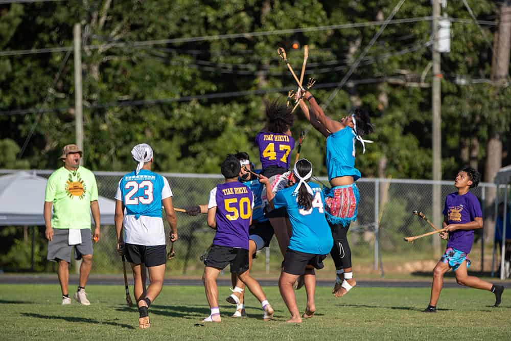 Stickball action shot from World Series of Stickball game.