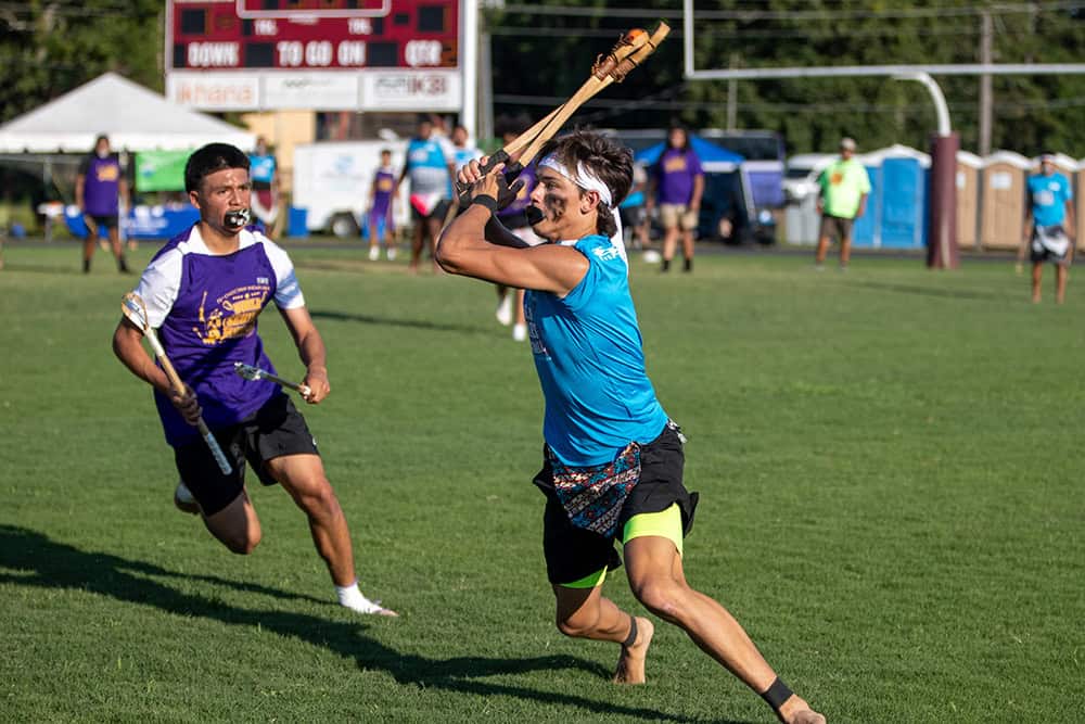 Stickball action shot from World Series of Stickball game.