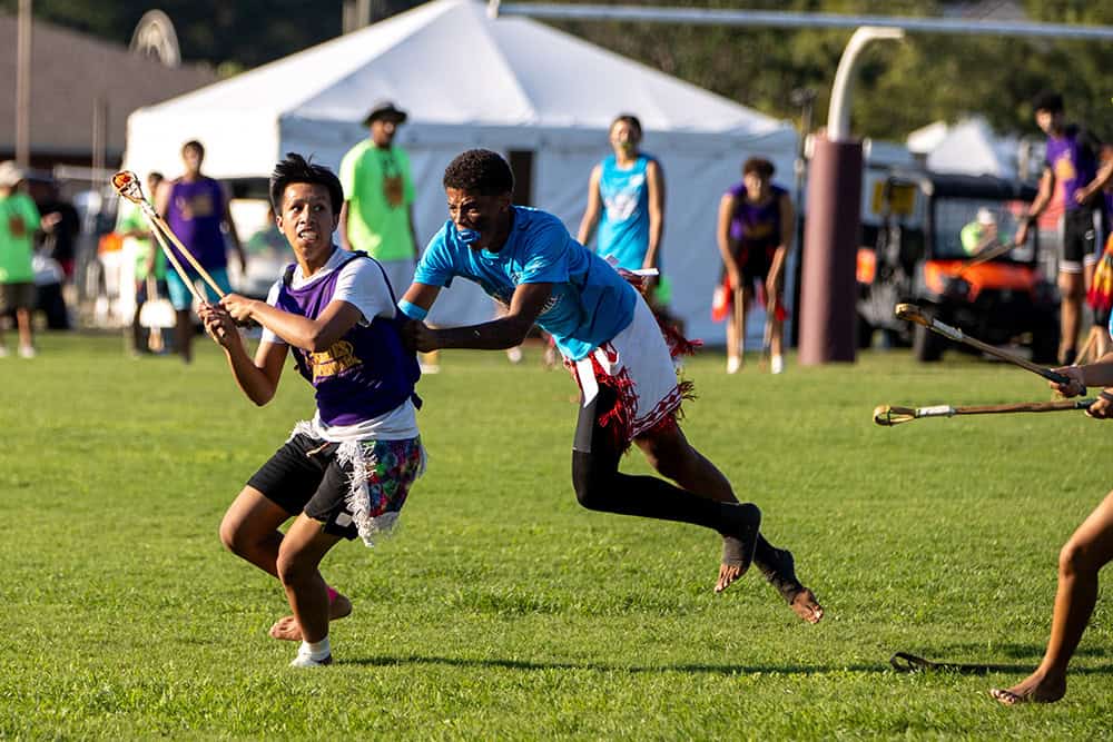 Stickball action shot from World Series of Stickball game.
