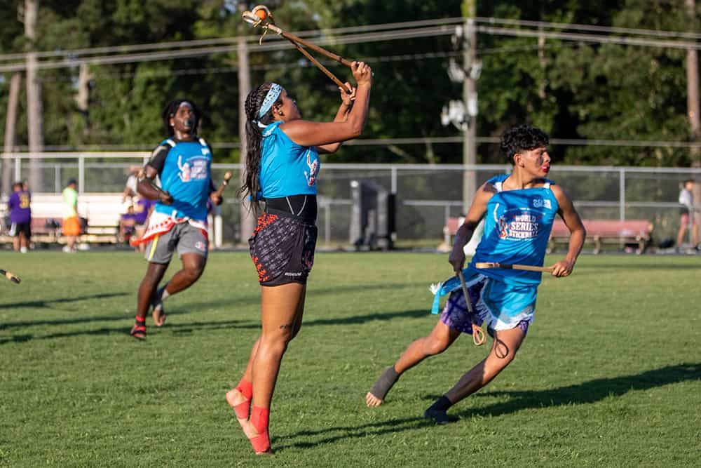 Stickball action shot from World Series of Stickball game.