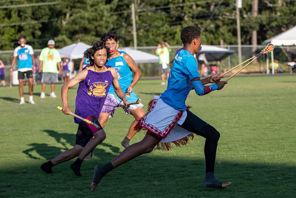 Stickball action shot from World Series of Stickball game.