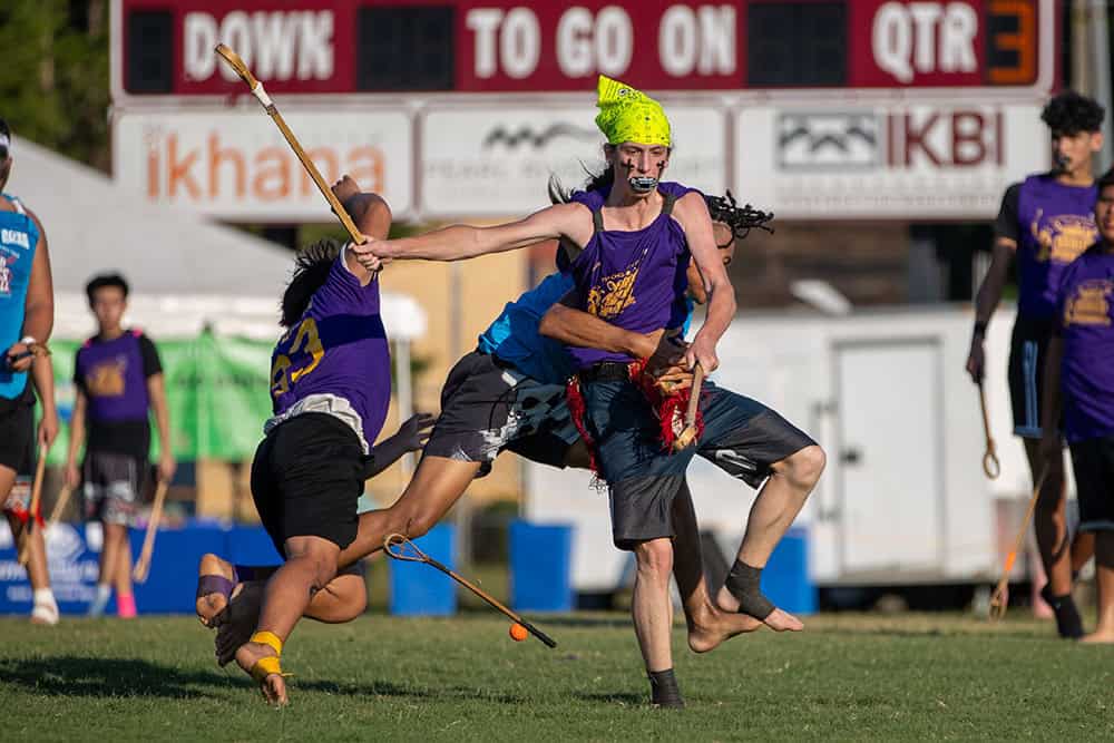 Stickball action shot from World Series of Stickball game.