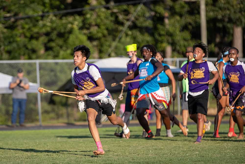 Stickball action shot from World Series of Stickball game.