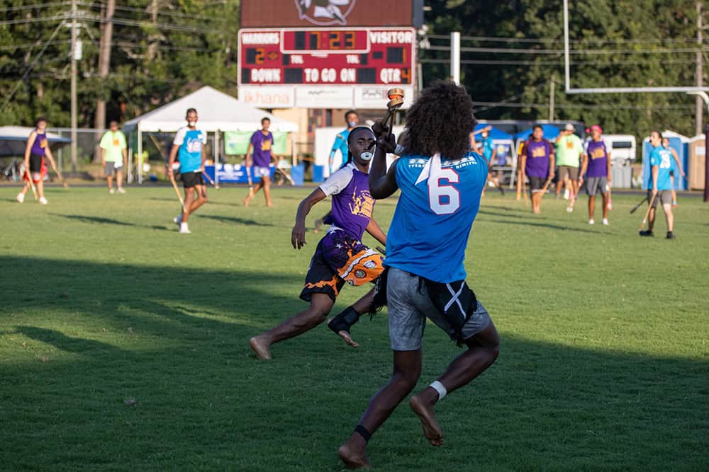 Stickball action shot from World Series of Stickball game.