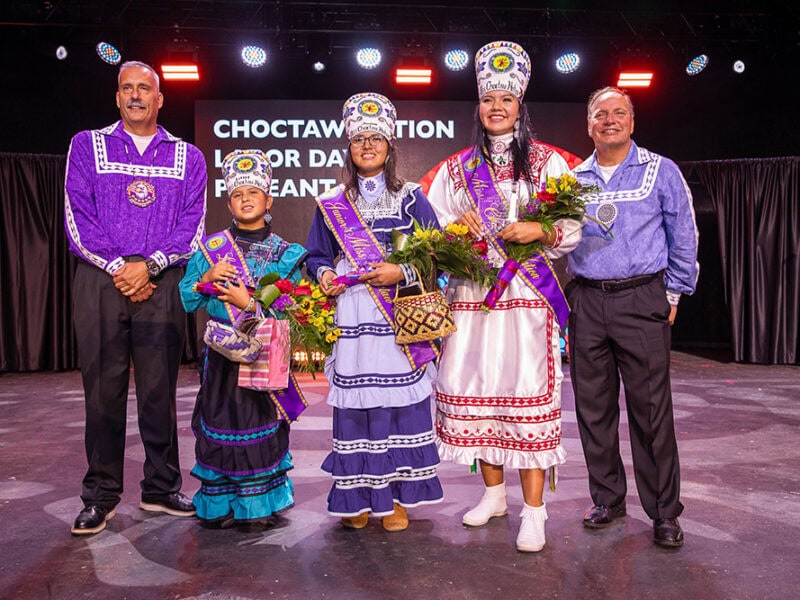 Choctaw princess pageant contestants.