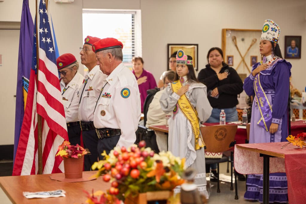 Choctaw Honor Guard post the colors.