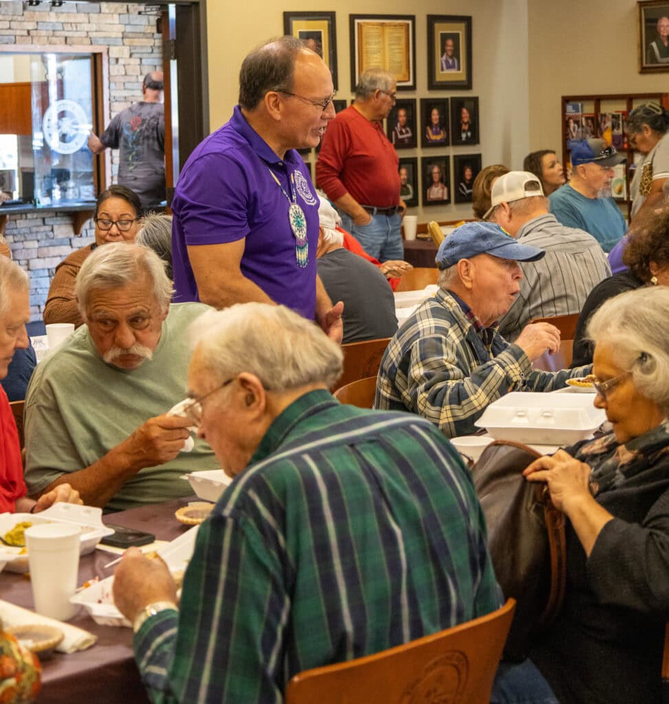 Chief Batton talks to Antler's elders.