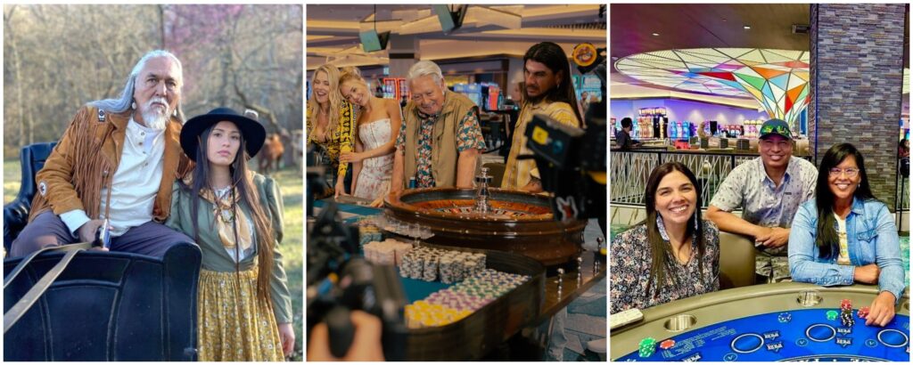 A collage of three photos featuring various Choctaw actors.