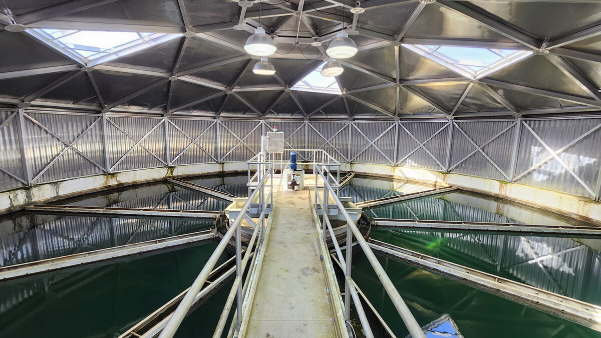 inside the water treatment plant.