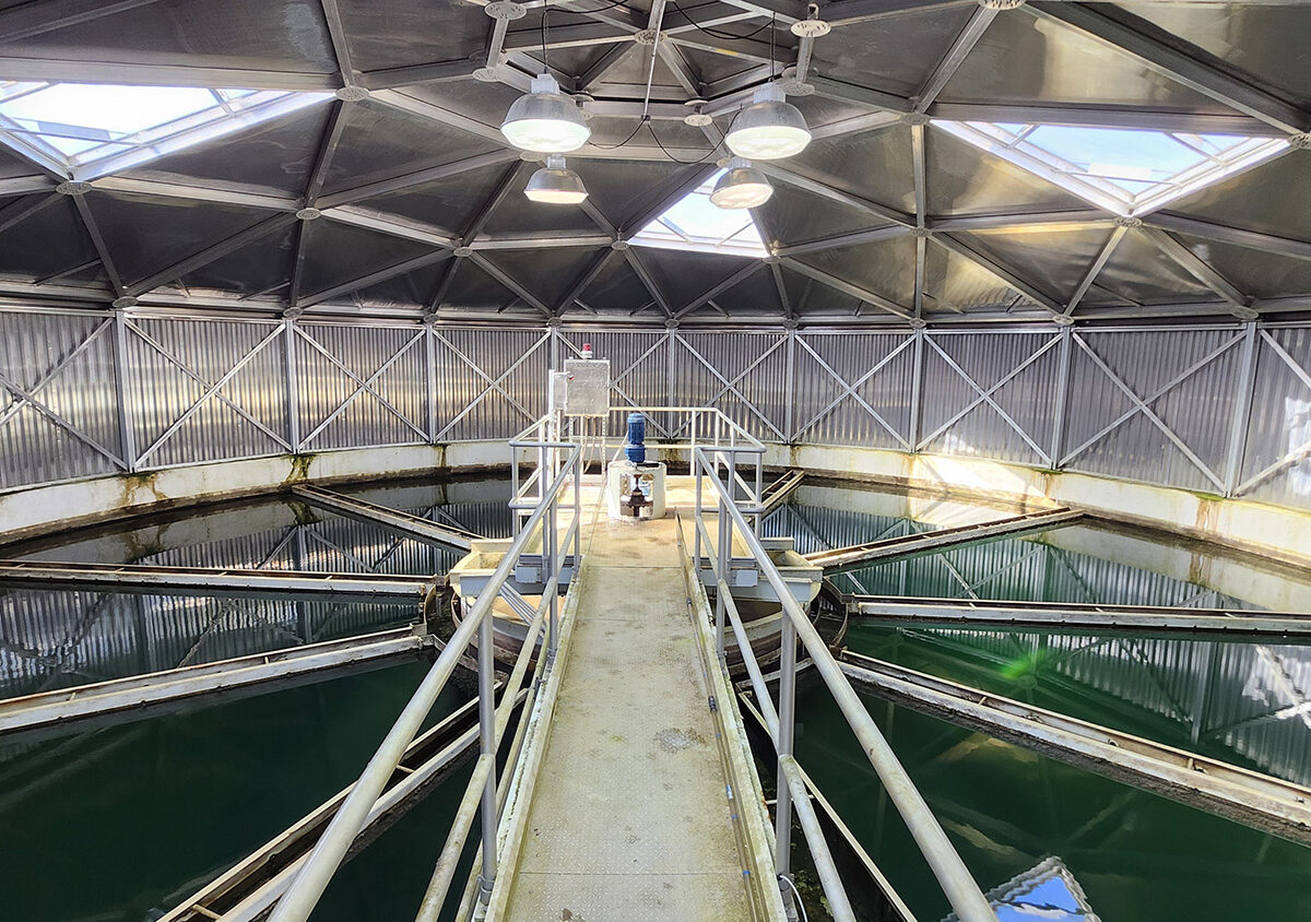 inside the water treatment plant.