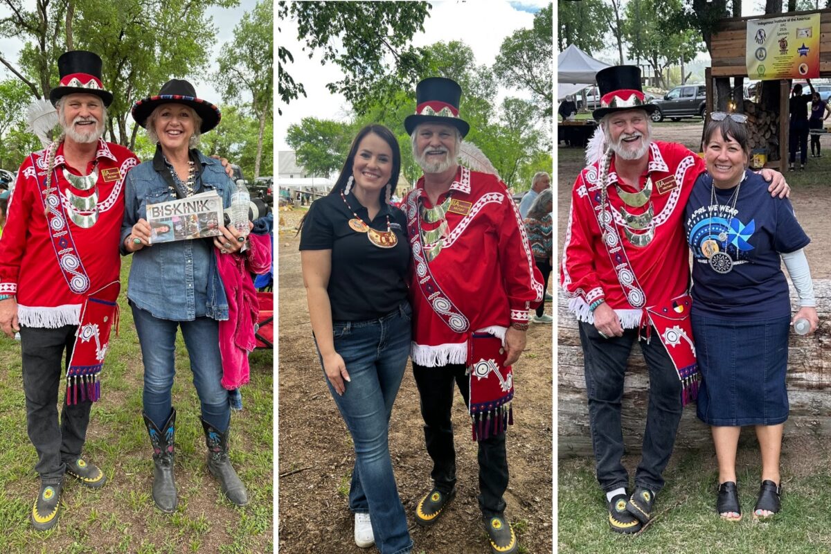 A montage of people wearing traditional regalia.