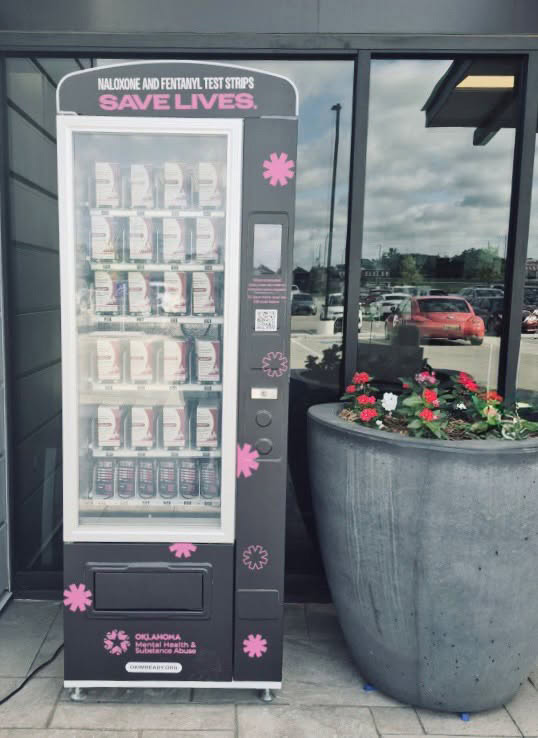 A vending machine containg Narcan doses and Fentanyl test strips