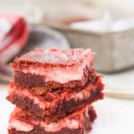 Moist and delicious gluten free red velvet cheesecake bars are quick and easy to make, are extremely creamy and decadent, and are perfect when you are in the mood for a little indulgence! There is still plenty of time to whip these up before Valentine's Day y'all!