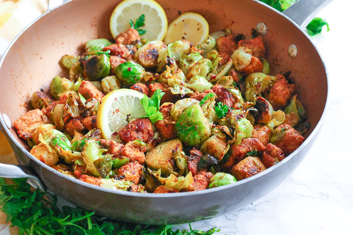 garlic butter chicken in skillet