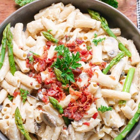 Bacon and Mushroom Pasta Gluten-Free