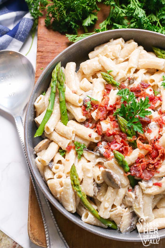 Bacon and Mushroom Pasta Gluten-Free