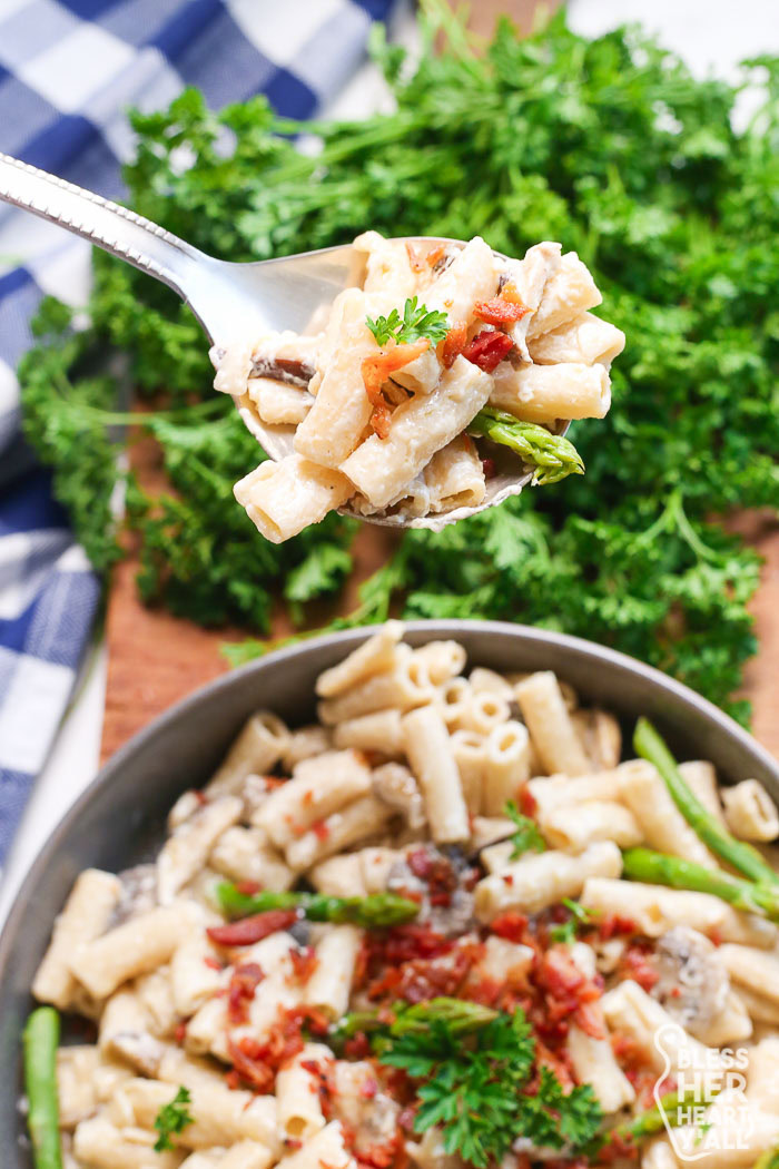 Bacon and Mushroom Pasta Gluten-Free