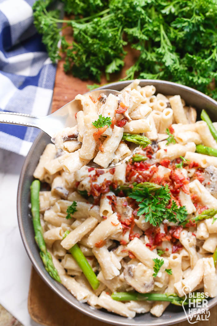 Bacon and Mushroom Pasta Gluten-Free