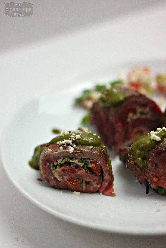 In under 30 minutes, you can prepare this delicious steak goodie that tastes even better than any restaurant could do! This Spicy Cotija Steak Pinwheel recipe is so easy that anyone can do it!