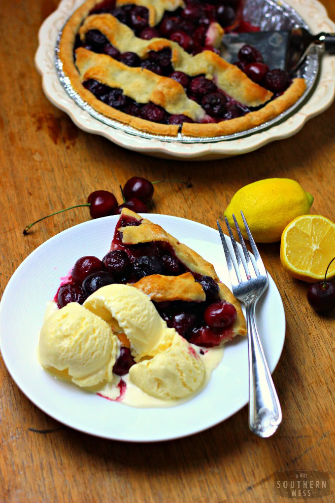 This all-american classic is perfect all summer long, from Memorial Day to the Forth of July to Labor Day, this easy, fresh, gluten-free moonshine cherry pie will be a hit at any summer party! Find the easy recipe at www.ahotsouthernmess.com