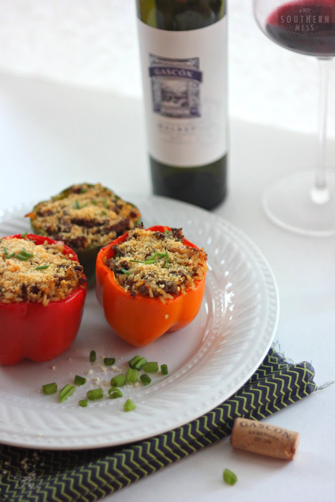 EThe best spicy stuffed bell peppers are so easy to make! They are so easy to make that my hubby even makes them! www.ahotsouthernmess.com