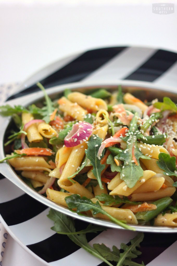 sweet and spicy summer garden vegetable pasta