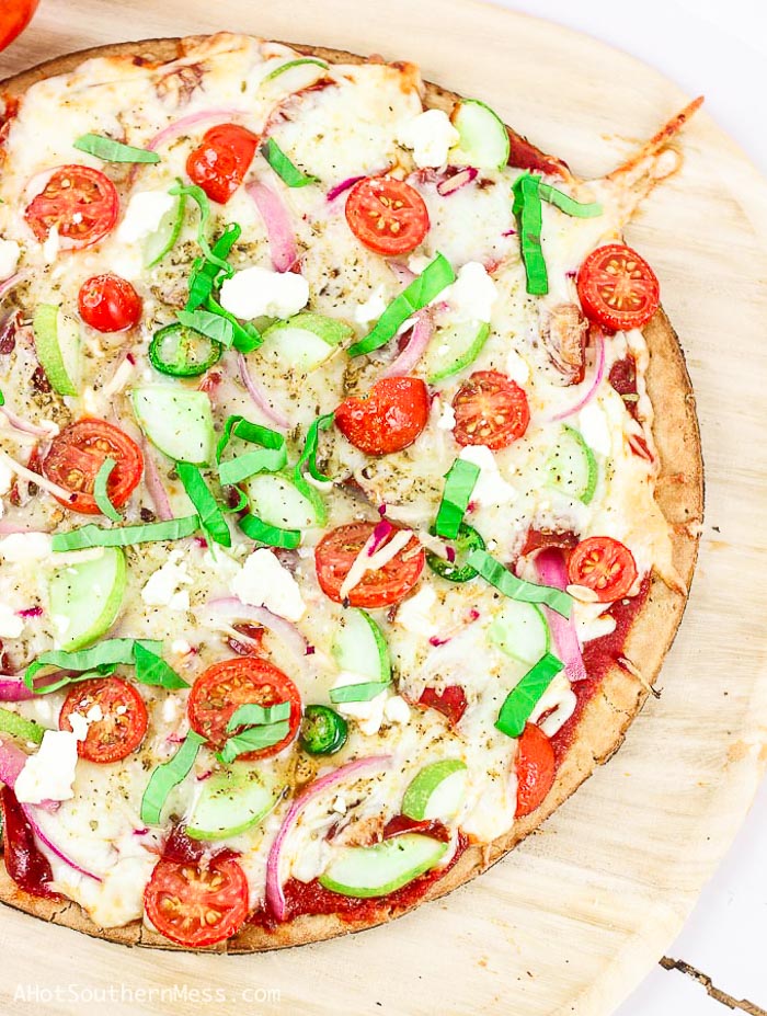 gluten-free cucumber pizza