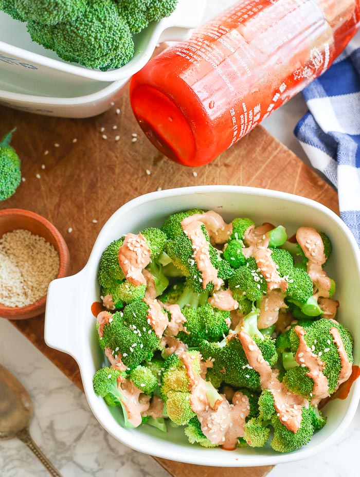 sriracha mayo cream broccoli recipe image