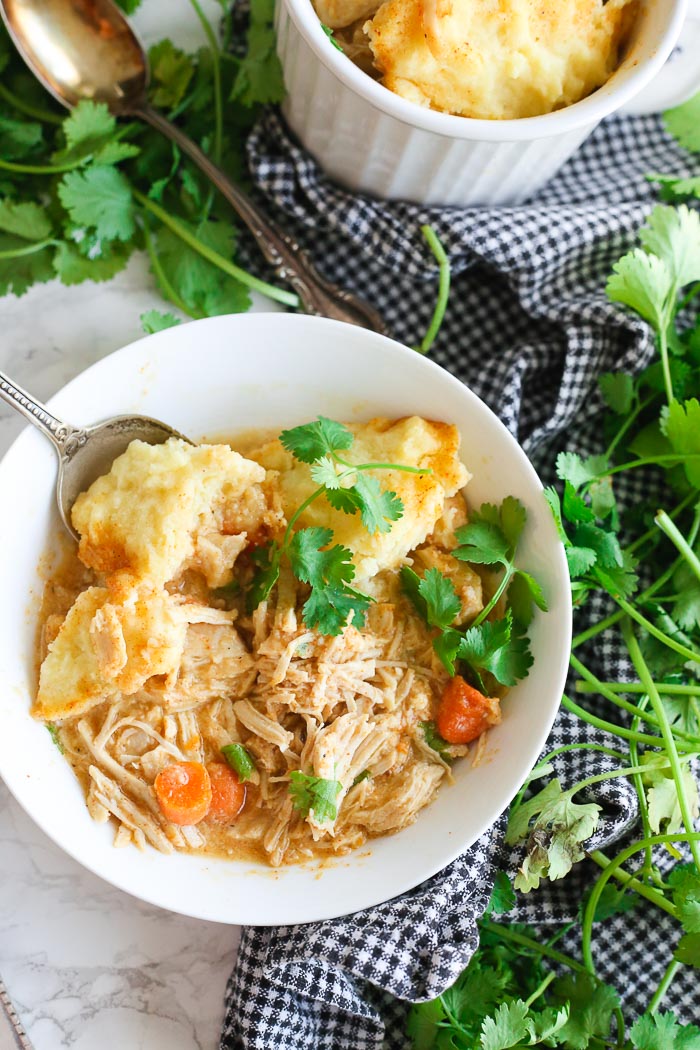 gluten free chicken and dumplings made in the slow cooker or crock pot is the easiest soup you'll ever make!