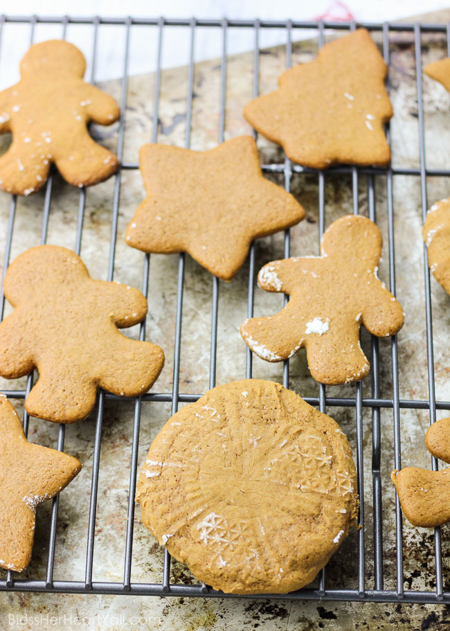 These are the best gluten-free gingerbread cookies you will find! These gluten-free gingerbread cookies are soft, moist, and shapeable, can be easily prepped ahead of time, and are sweet and delicious, just like gingerbread cookies should be! Say goodbye to crumbly, tasteless, cardboard gluten-free cookies just in time for Christmas! www.BlessHerHeartYall.com