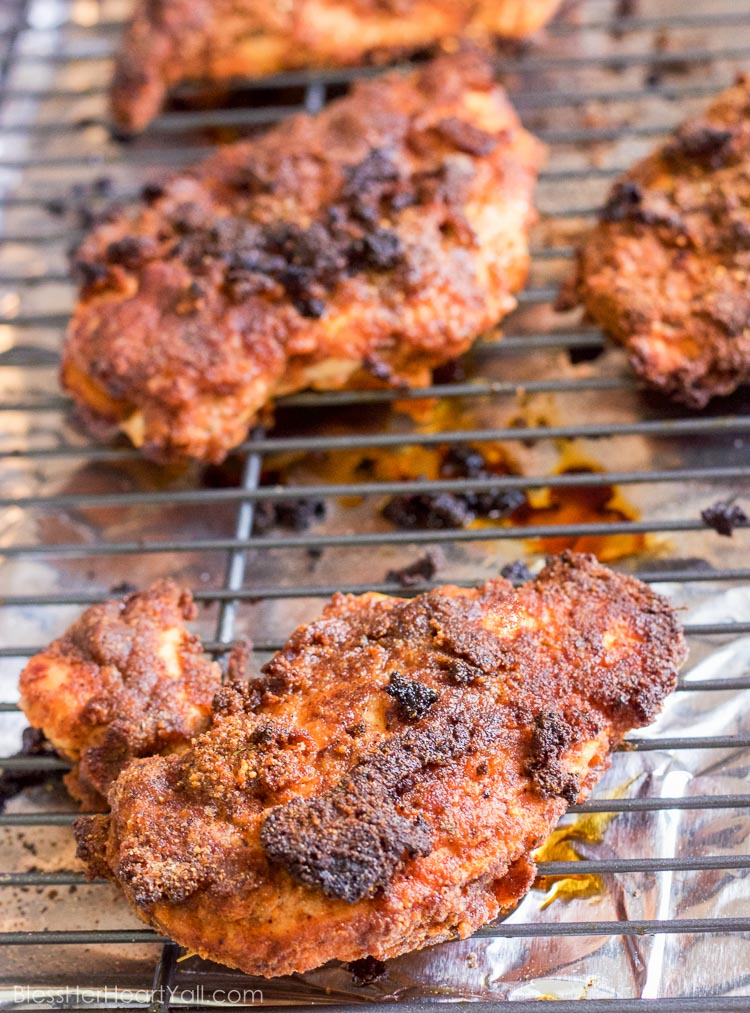 This gluten-free baked Nashville hot chicken recipe combines sweet and spicy flavors that's crispy crunchy on the outside and oh so juicy on the inside. Now you can have this southern treat at home and a much healthier gluten free baked version at that!