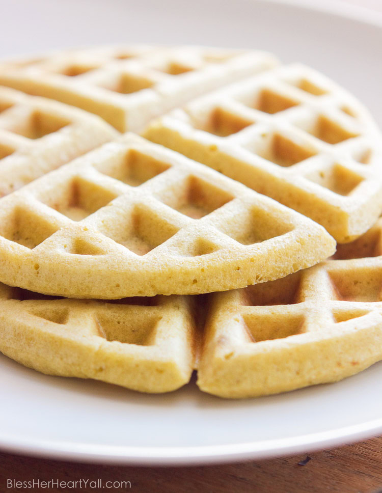 Yum! These gluten-free brown sugar waffles are fluffy, soft, with a hint of brown sugar. A gluten-free 5-minute breakfast never tasted so good!