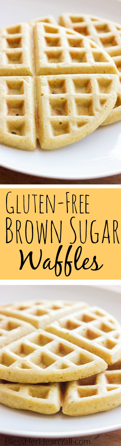 Yum! These gluten-free brown sugar waffles are fluffy, soft, with a hint of brown sugar. A gluten-free 5-minute breakfast never tasted so good!