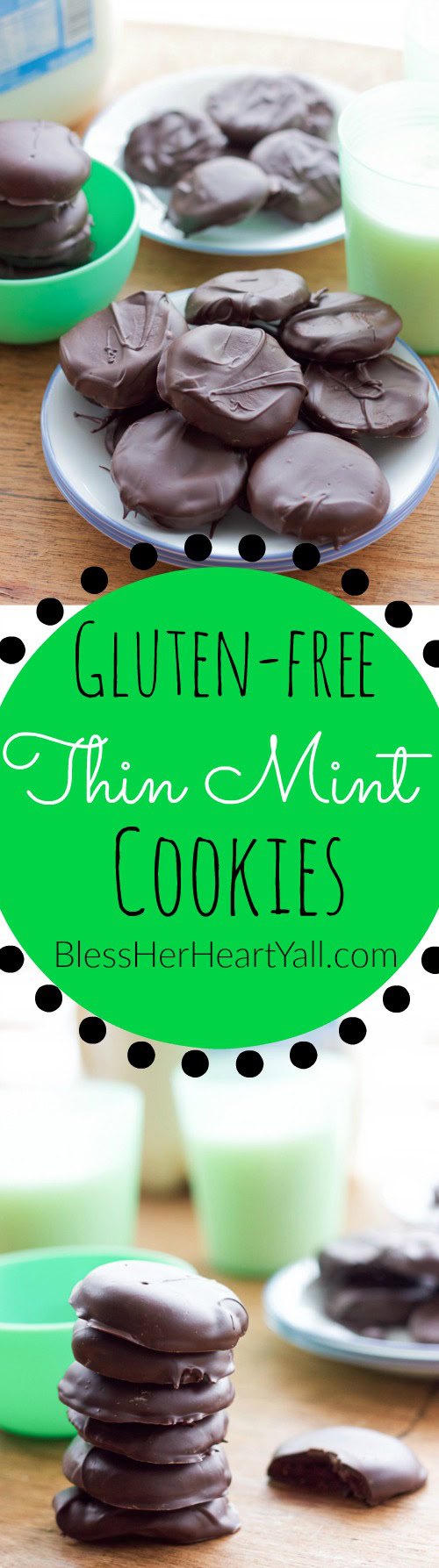 gluten-free thin mint cookies! These gluten-free thin mint cookies are the best gluten-free Girl Scout cookie copy cat recipe that it just may beat out the real thing! Get your Girl Scout cookie fix the homemade way with these crisp, minty, chocolate favorites!