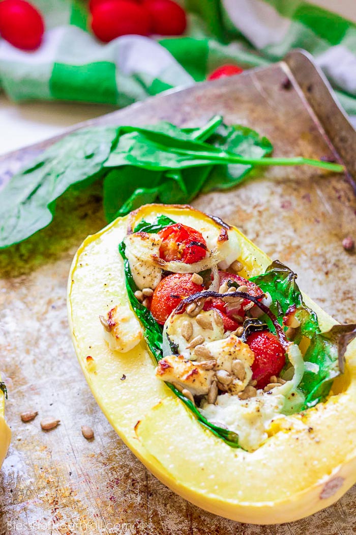 Basil Goat Cheese Spaghetti Squash recipe