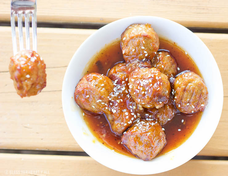 This 3-hour slow cooker honey peach chipotle meatballs are an easy sweet and spicy appetizer that's both gluten-free and paleo-friendly. Grab some honey, peaches, and spices and dig in!