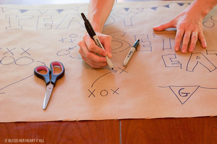 DIY playbook table runner