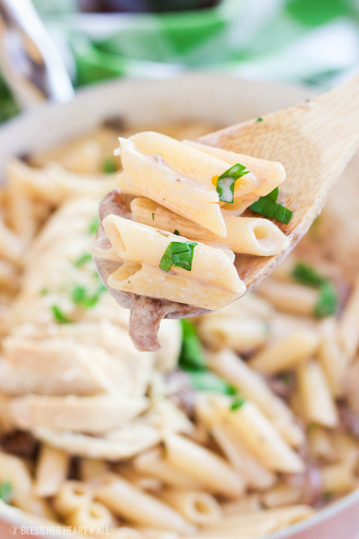 This skinny homemade Maggiano's Gluten-Free Rigatoni D recipe is a creamy healthy version of Maggiano's Little Italy's famous dish. A creamy coconut milk sauce infused with red wine, garlic, and mushrooms is drizzled over al dente noodles and sliced chicken breasts. 