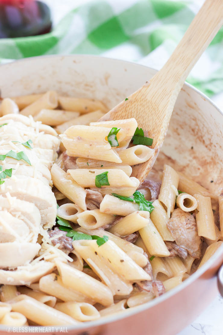 This skinny homemade Maggiano's Gluten-Free Rigatoni D recipe is a creamy healthy version of Maggiano's Little Italy's famous dish. A creamy coconut milk sauce infused with red wine, garlic, and mushrooms is drizzled over al dente noodles and sliced chicken breasts.