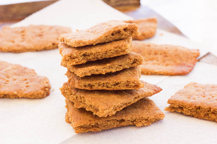 Paleo Gluten-Free Graham Crackers || These paleo gluten-free graham crackers are an easy 15 minute recipe that uses simple ingredients to make moist on the inside and toasted on the outside squares just in time for s'more season! www.BlessHerHeartYall.com