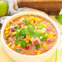 This slow cooker white turkey chili combines juicy leftover roasted turkey, chunky vegetables, and garlic, oregano, paprika, and spice to make a delicious stick-to-your-ribs meal that's so simple to make and so comforting to eat! It's also gluten free and low carb! www.blessherheartyall.com