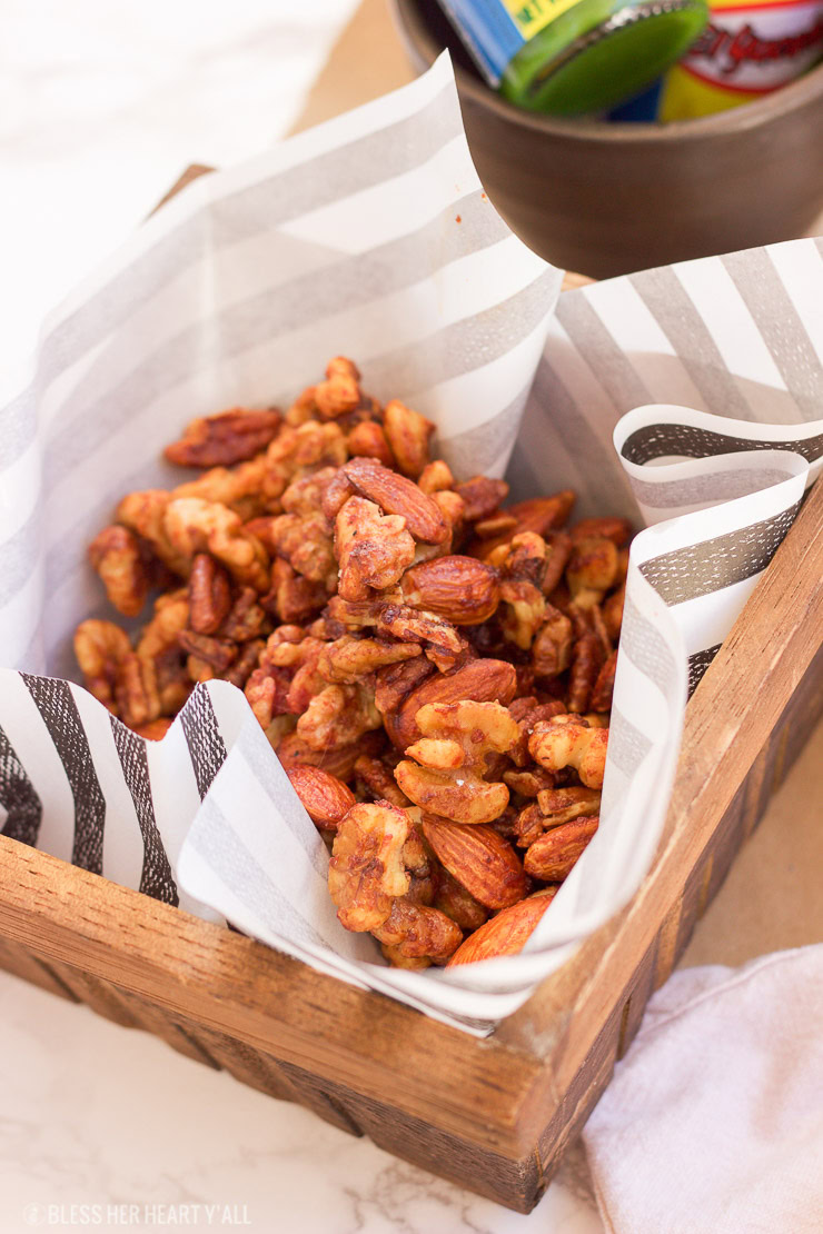 This sweet habanero roasted nuts recipe combines sweet coconut sugar with garlic and habanero sauce before perfectly roasting your favorite nuts. The sweet and spicy finger food snack is perfect for tailgating and holiday parties.