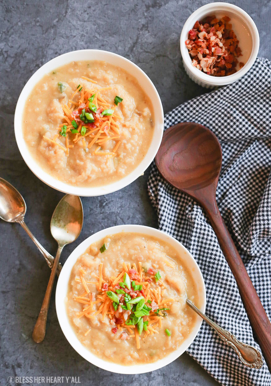 Slow Cooker Skinny Loaded Baked Potato Soup (Gluten Free)