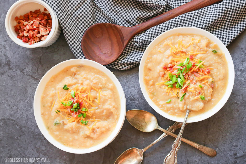 Slow Cooker Skinny Loaded Baked Potato Soup (Gluten Free)