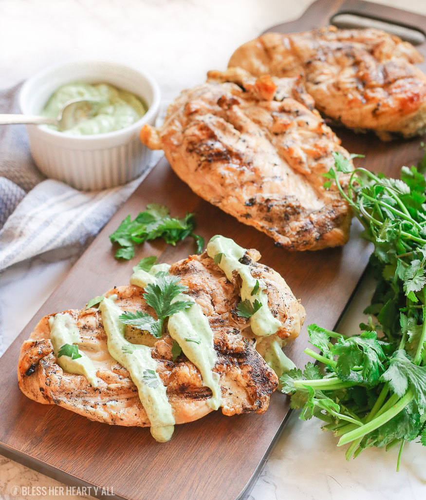 Healthy Cilantro Avocado Cream Sauce Chicken